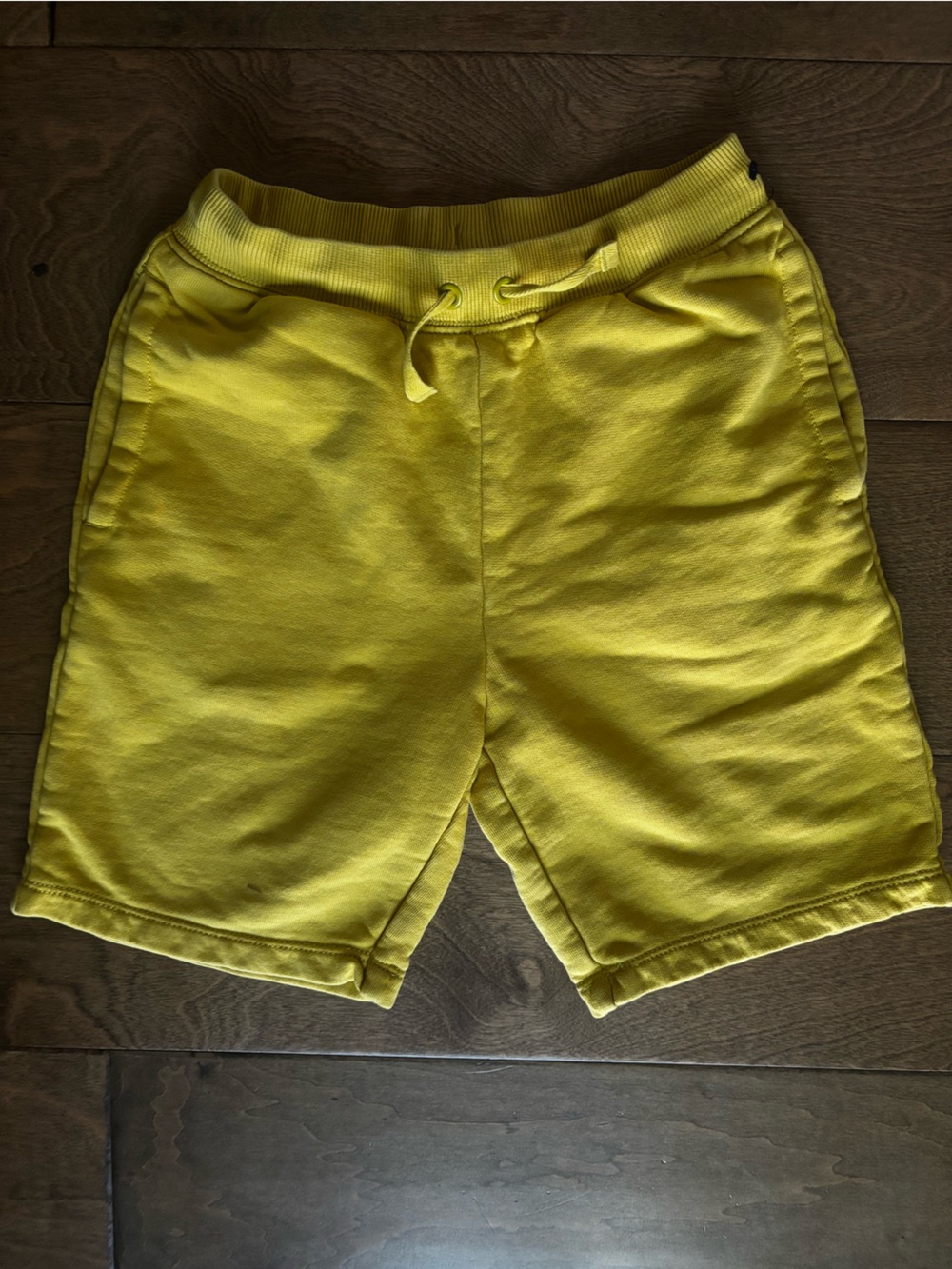 Hanna Andersson Yellow Knit Drawstring Kids Shorts